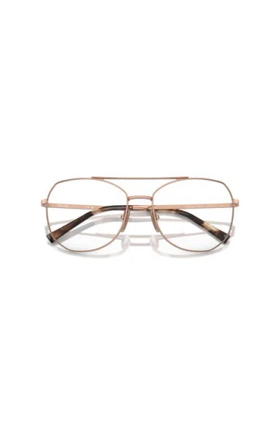 Prada 56mm Irregular Optical Glasses In Gold