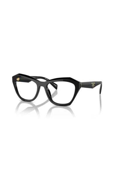 Prada 52mm Butterfly Optical Glasses In Brown