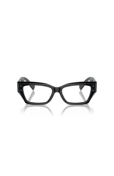 Dolce & Gabbana Dolce&gabbana 53mm Rectangle Optical Glasses In Brown