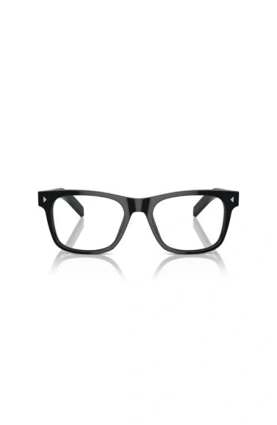 Prada 54mm Rectangle Optical Glasses In Black