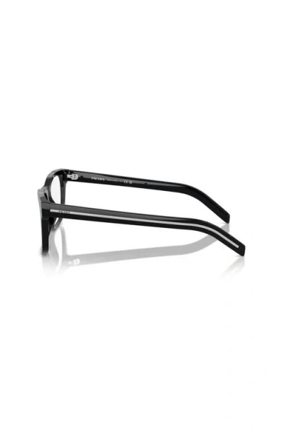 Prada 54mm Rectangle Optical Glasses In Black