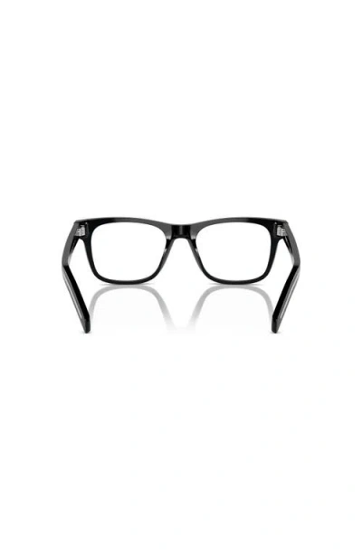 Prada 54mm Rectangle Optical Glasses In Black