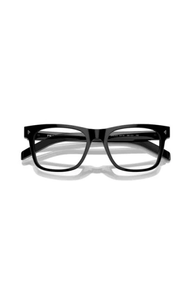 Prada 54mm Rectangle Optical Glasses In Black