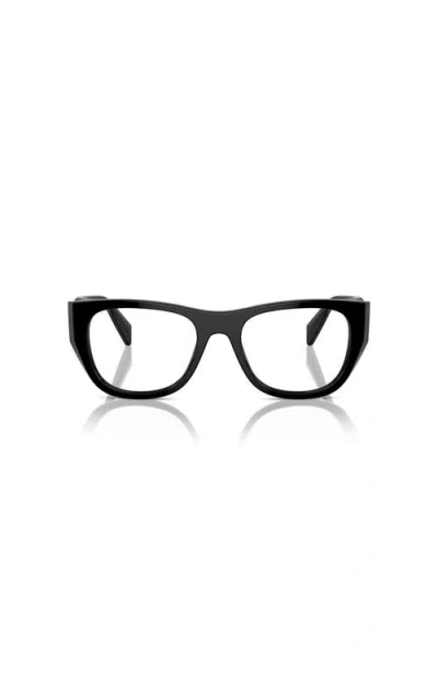 Prada 52mm Irregular Optical Glasses In Black