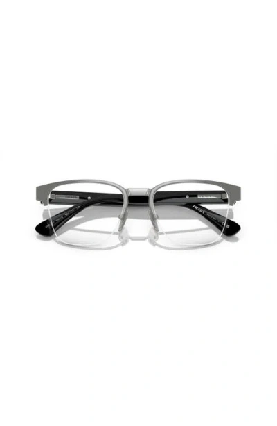 Prada 54mm Rectangle Optical Glasses In Gray