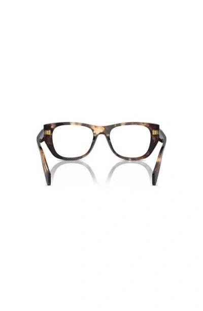 Prada 52mm Irregular Optical Glasses In Brown