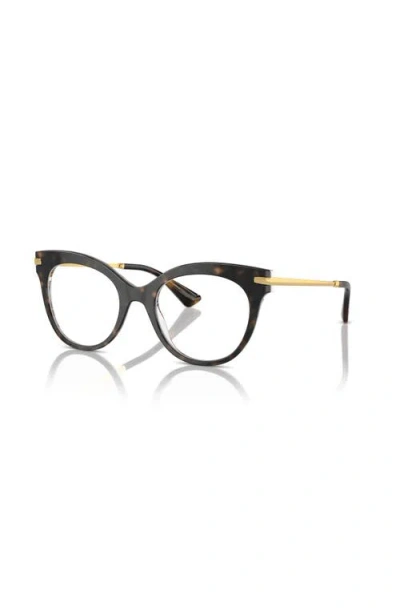Dolce & Gabbana Dolce&gabbana 52mm Butterfly Optical Glasses In Brown