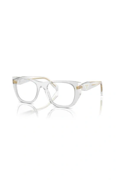 Prada 50mm Irregular Optical Glasses In Brown