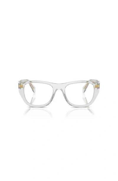 Prada 50mm Irregular Optical Glasses In Brown