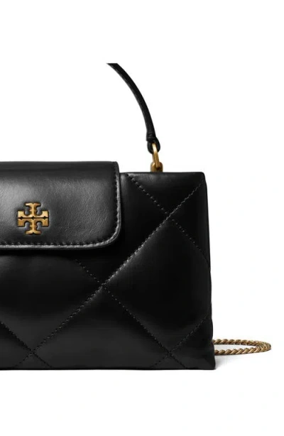 Tory Burch Kira Diamond Quilted East-west Top Handle Bag In Black