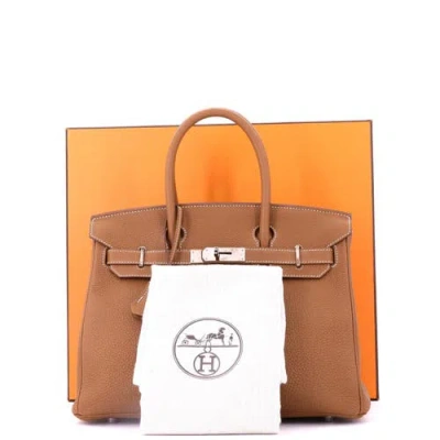 Pre-owned Hermes  Hermes Birkin Handbag Brown Togo With Palladium Hardware 30 In Brown
