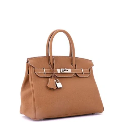 Pre-owned Hermes  Hermes Birkin Handbag Brown Togo With Palladium Hardware 30 In Brown