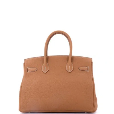 Pre-owned Hermes  Hermes Birkin Handbag Brown Togo With Palladium Hardware 30 In Brown