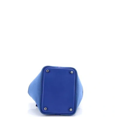 Pre-owned Hermes  Hermes Cargo Picotin Lock Bag Canvas And Swift Pm In Blue