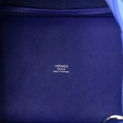 Pre-owned Hermes  Hermes Cargo Picotin Lock Bag Canvas And Swift Pm In Blue