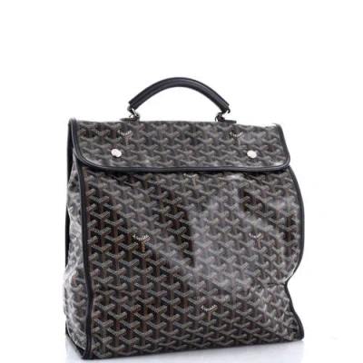 Pre-owned Goyard  Goyard Saint Leger Briefcase Backpack Coated Canvas In Gray