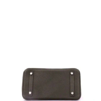 Pre-owned Hermes  Hermes Birkin Handbag Green Togo With Palladium Hardware 25 In Burgundy