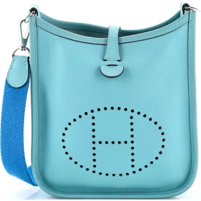 Pre-owned Hermes  Hermes Evelyne Bag Gen Iii Epsom Tpm In Blue