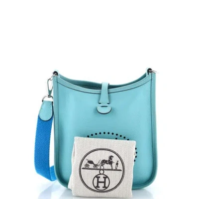 Pre-owned Hermes  Hermes Evelyne Bag Gen Iii Epsom Tpm In Blue