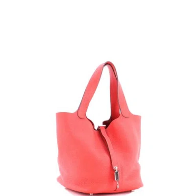 Pre-owned Hermes  Hermes Picotin Lock Bag Clemence Pm In Red