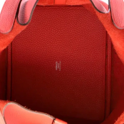 Pre-owned Hermes  Hermes Picotin Lock Bag Clemence Pm In Red