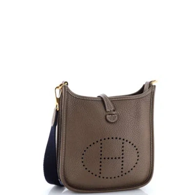 Pre-owned Hermes  Hermes Evelyne Bag Gen Iii Clemence Tpm In Gray