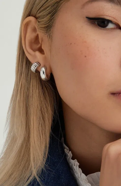 Mejuri Chunky Medium Hoops Silver