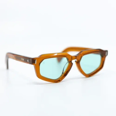 Taxxon Eyewear Avitio Sunglasses With Amber Frame & Aqua Lens In Brown