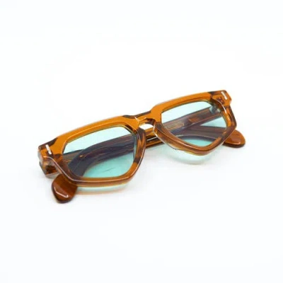 Taxxon Eyewear Avitio Sunglasses With Amber Frame & Aqua Lens In Brown