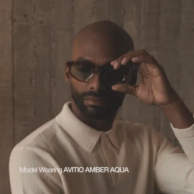 Taxxon Eyewear Avitio Sunglasses With Amber Frame & Aqua Lens In Brown