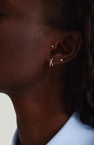 Mejuri Pave Diamond X Studs In Yellow