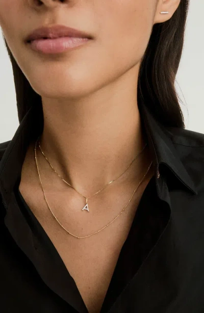 Mejuri Diamond Letter Charm In Blue