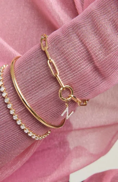 Mejuri Diamond Letter Charm In Yellow