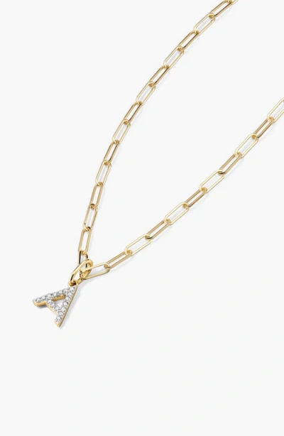 Mejuri Diamond Letter Charm In Yellow