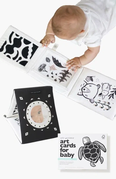 Wee Gallery Tummy Time Gallery  With Mirror And Art Cards For Baby Bundle In Black