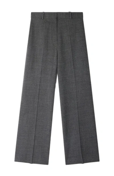 Sandro Straight Wide-leg Trousers In Gray