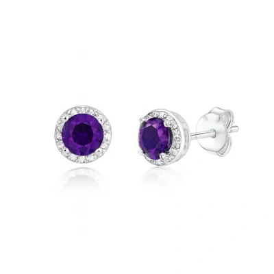 Donatello Gian Sterling Silver Halo Stud Earrings In Silver