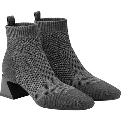 Vivaia Square-toe Perforated Heeled Boots In Gray