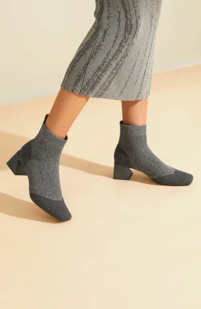 Vivaia Square-toe Perforated Heeled Boots In Gray