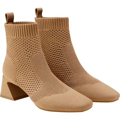 Vivaia Square-toe Perforated Heeled Boots In Brown