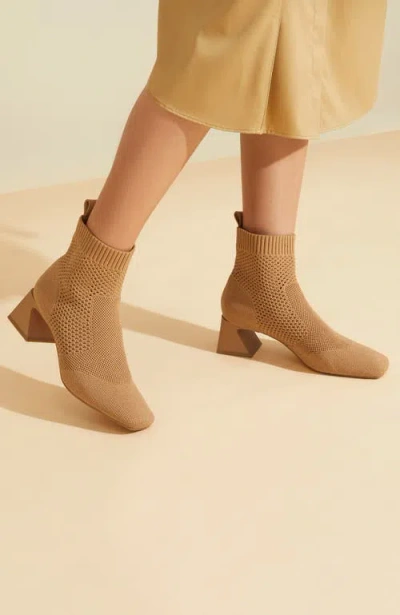 Vivaia Square-toe Perforated Heeled Boots In Brown