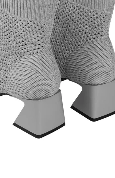 Vivaia Square-toe Perforated Heeled Boots In Gray