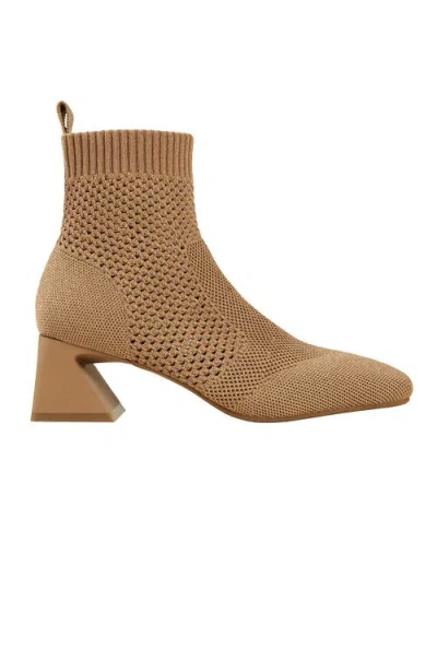 Vivaia Square-toe Perforated Heeled Boots In Brown