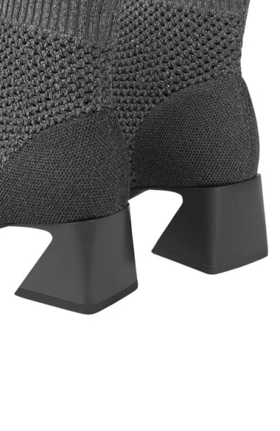 Vivaia Square-toe Perforated Heeled Boots In Gray