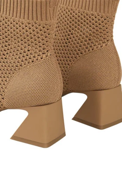 Vivaia Square-toe Perforated Heeled Boots In Brown