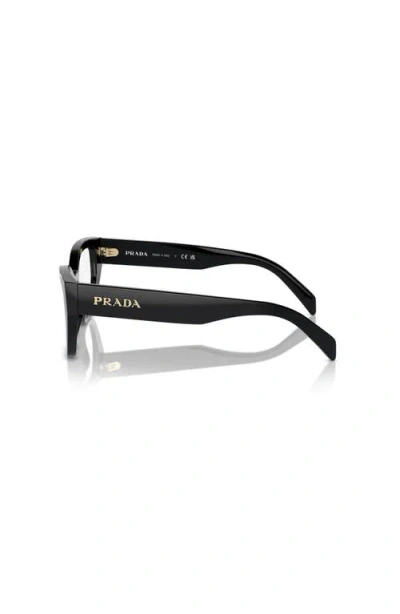 Prada 53mm Irregular Optical Glasses In Black