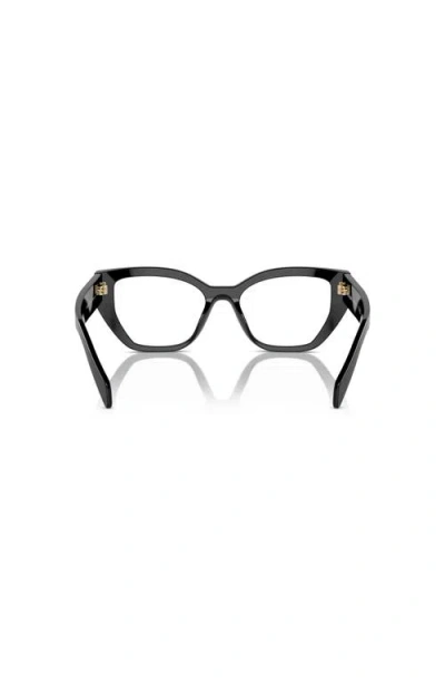 Prada 53mm Irregular Optical Glasses In Black
