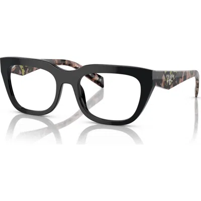 Prada 54mm Irregular Optical Glasses In Brown