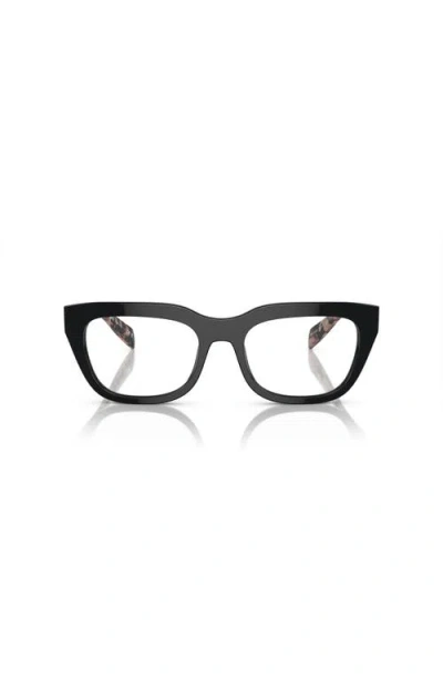 Prada 54mm Irregular Optical Glasses In Brown