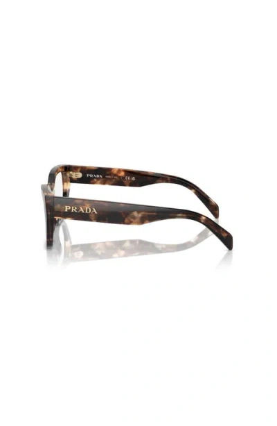 Prada 53mm Irregular Optical Glasses In Brown